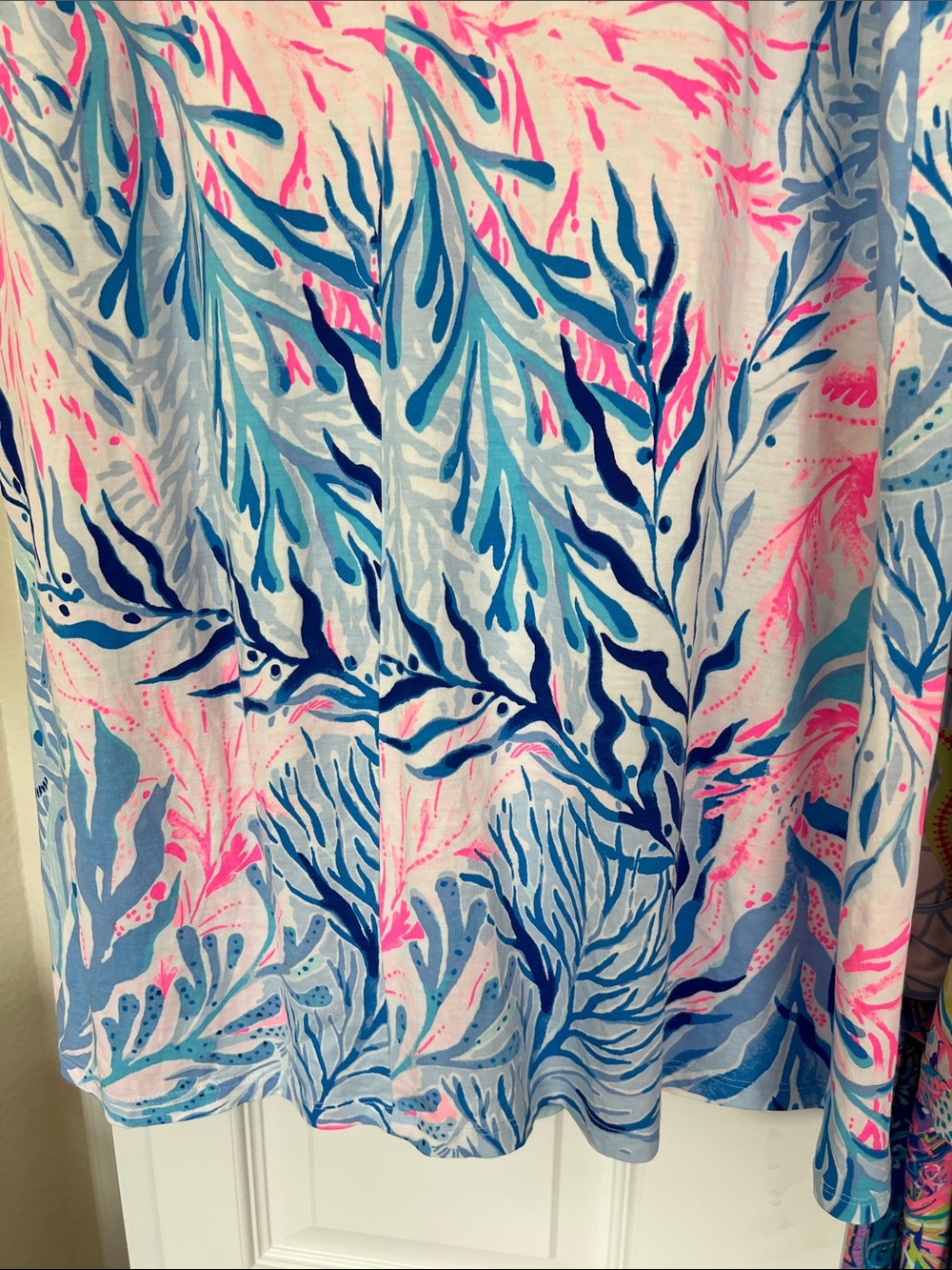 NWOT Lilly Pulitzer Sleeveless V‑Neck Tank Dress in Blue & Pink Coral Print - Picture 7 of 9